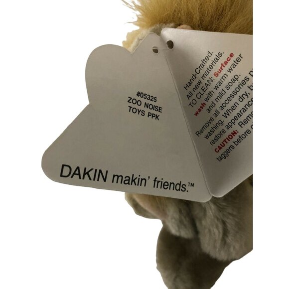 Dakin Zoo Noise Lion Plush Stuffed Animal Toy Beige & Brown Faux Fur - Picture 4 of 5
